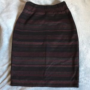 Striped pencil skirt